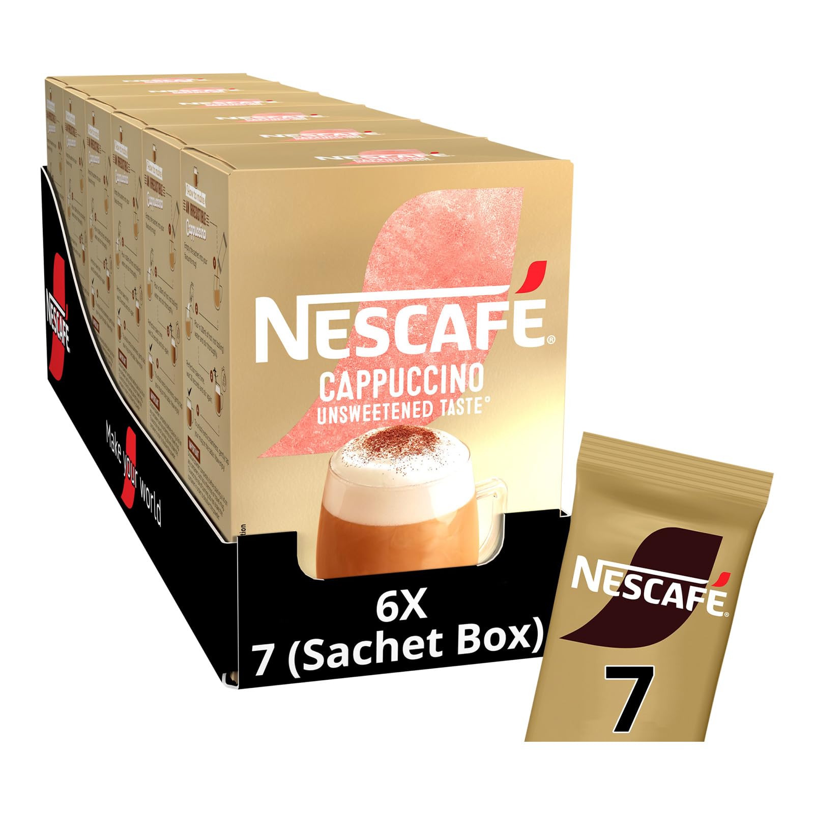 Amazon.com : NESCAFÉ Cappuccino Unsweetened Instant Coffee Sachets